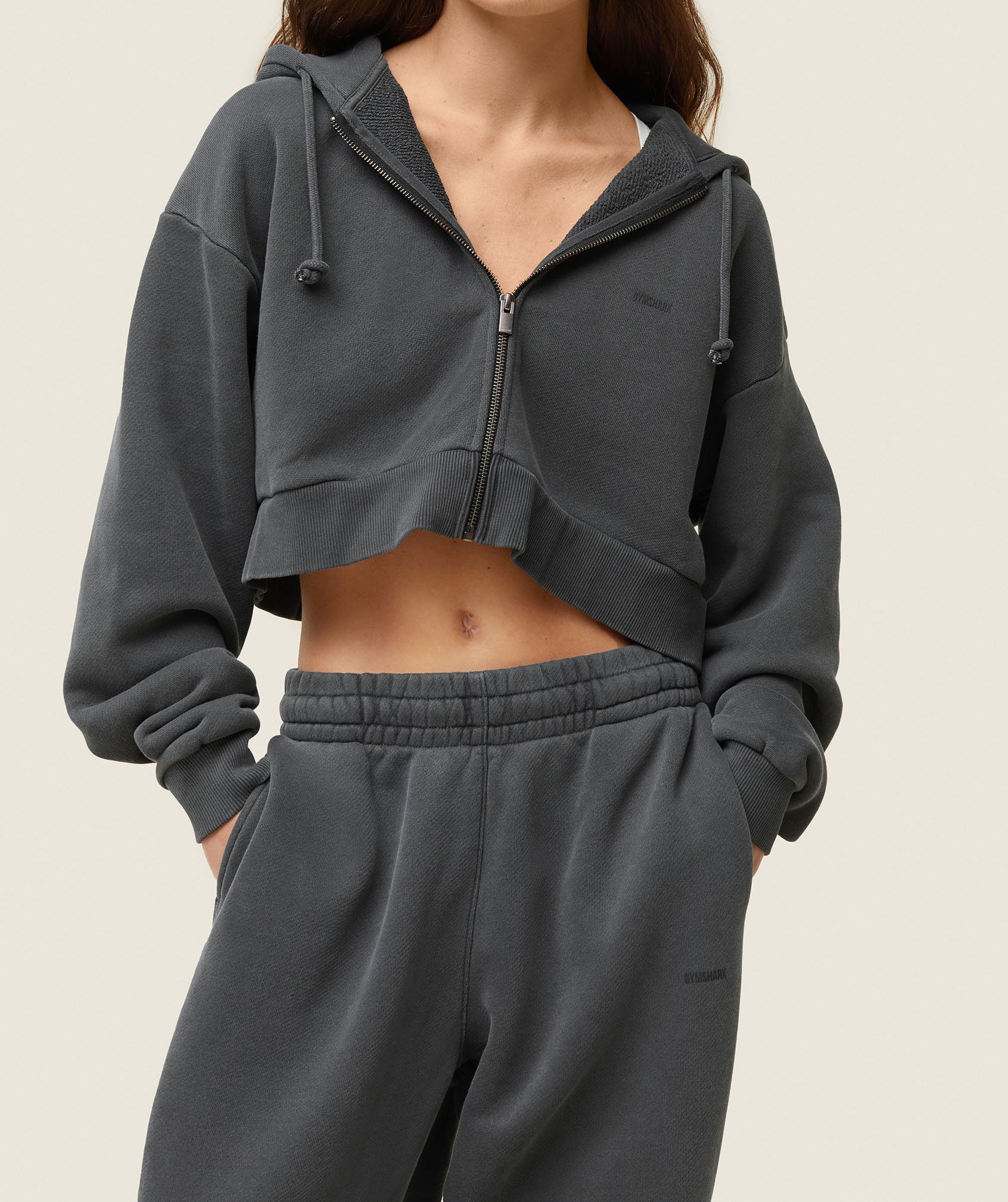 everywear Cropped Zip Hoodie