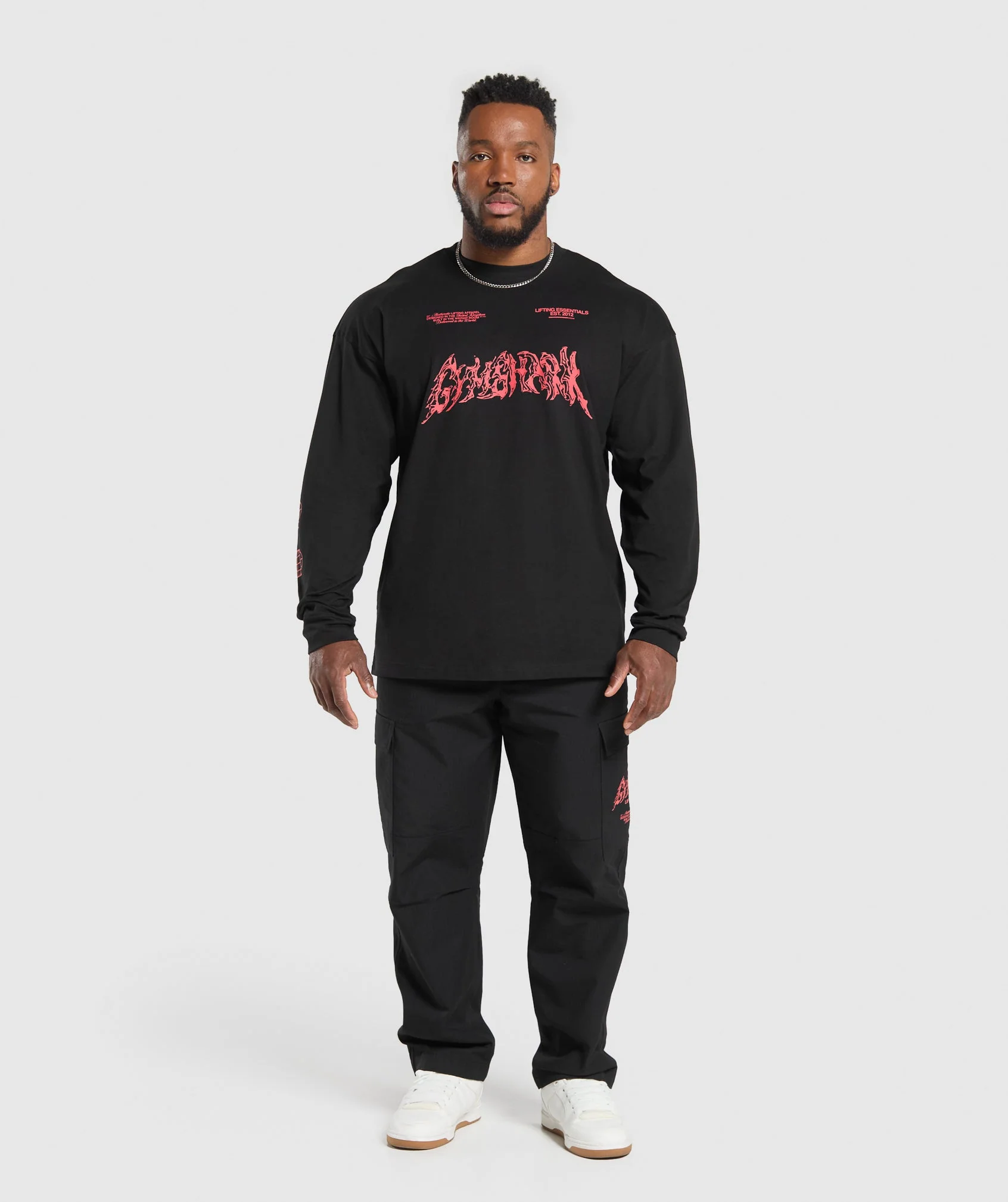 Metal Lifting Graphic Long Sleeve T-Shirt