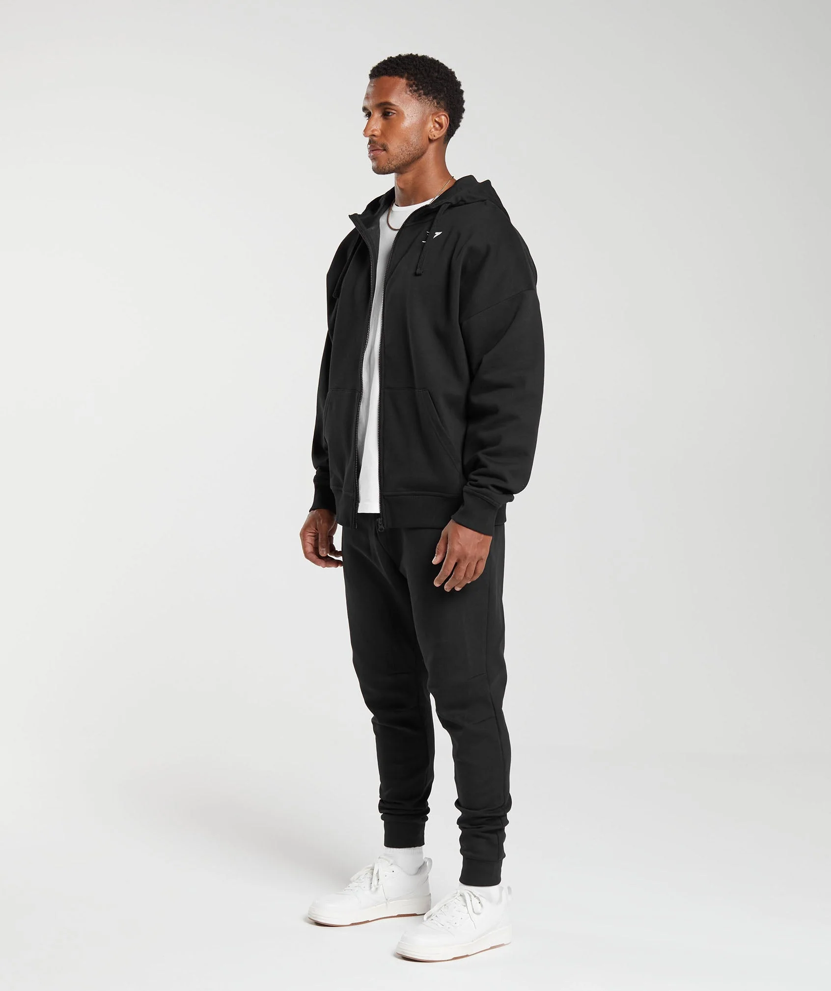 Crest Oversized Zip Up Hoodie