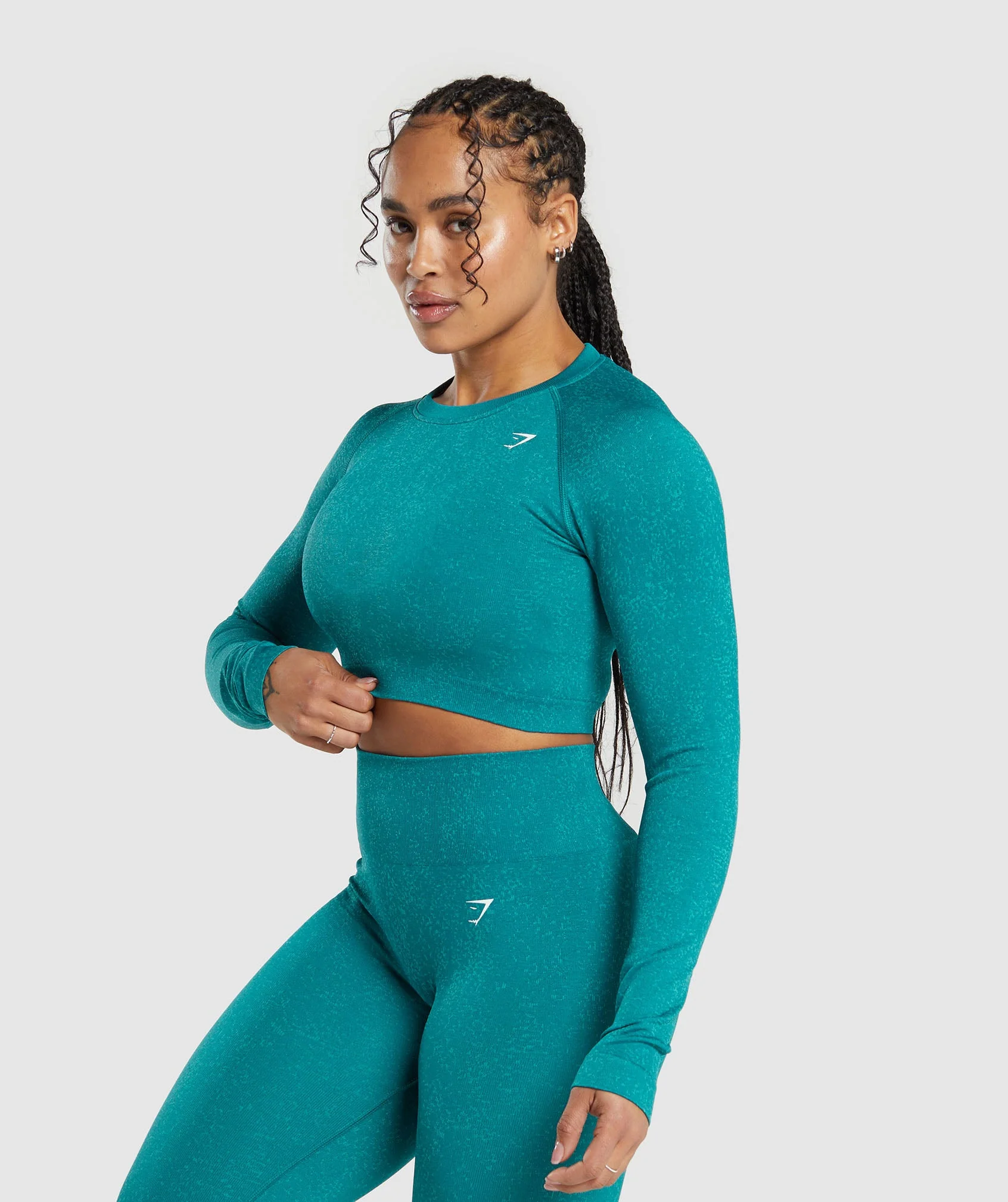 Adapt Fleck Seamless Long Sleeve Crop Top