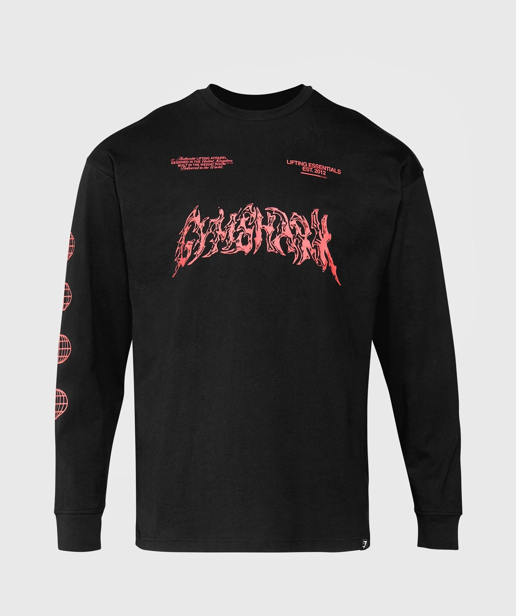 Metal Lifting Graphic Long Sleeve T-Shirt