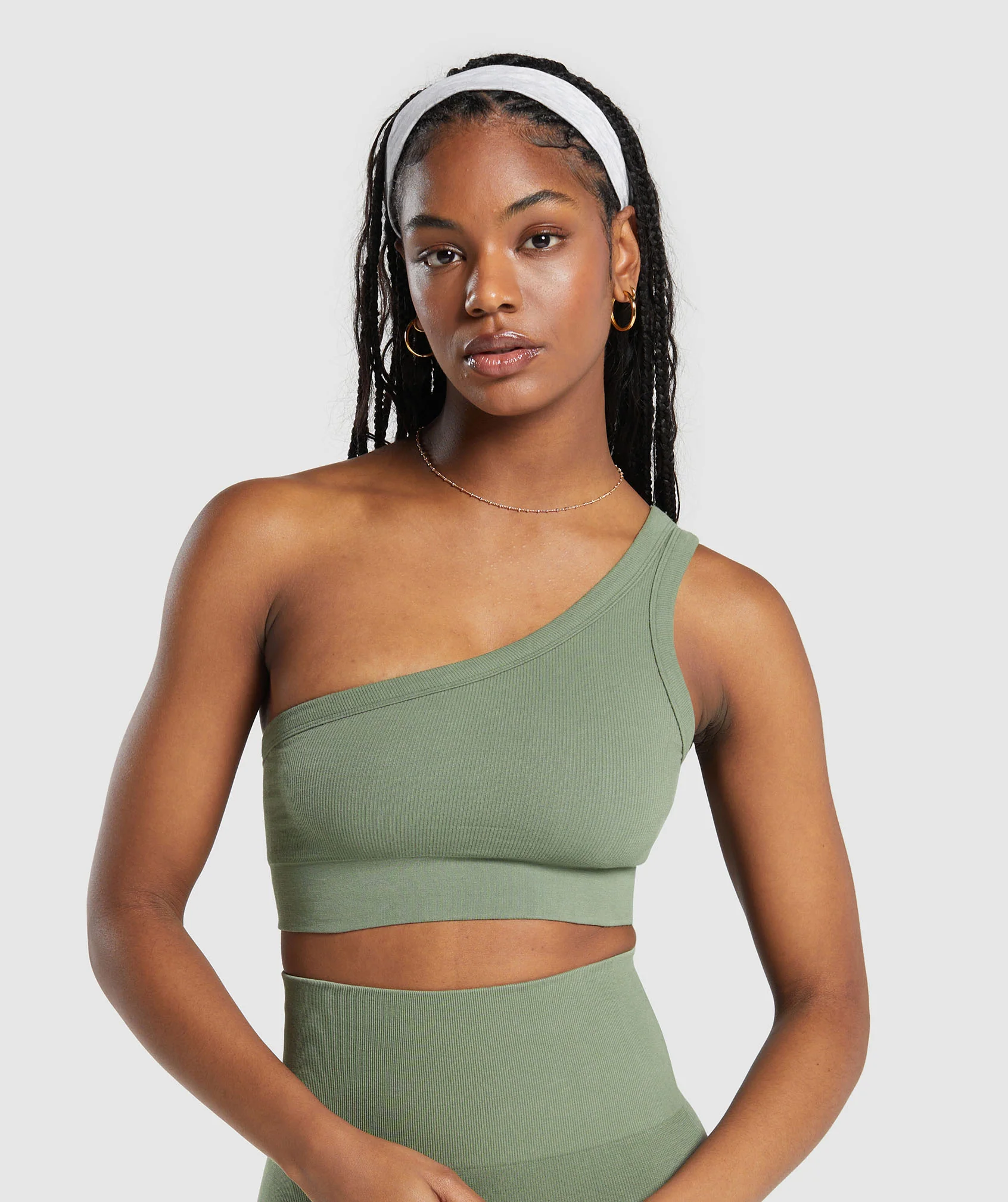 Ribbed Cotton Seamless One ShoulderBra