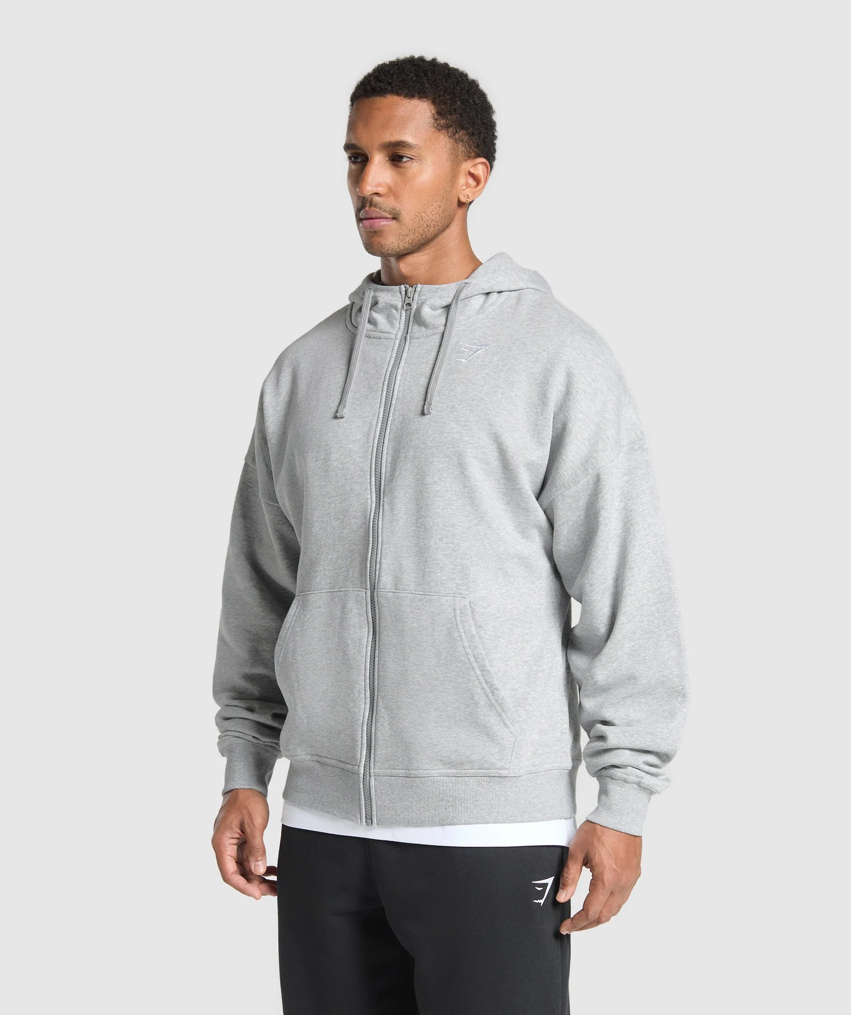 Crest Oversized Zip Up Hoodie