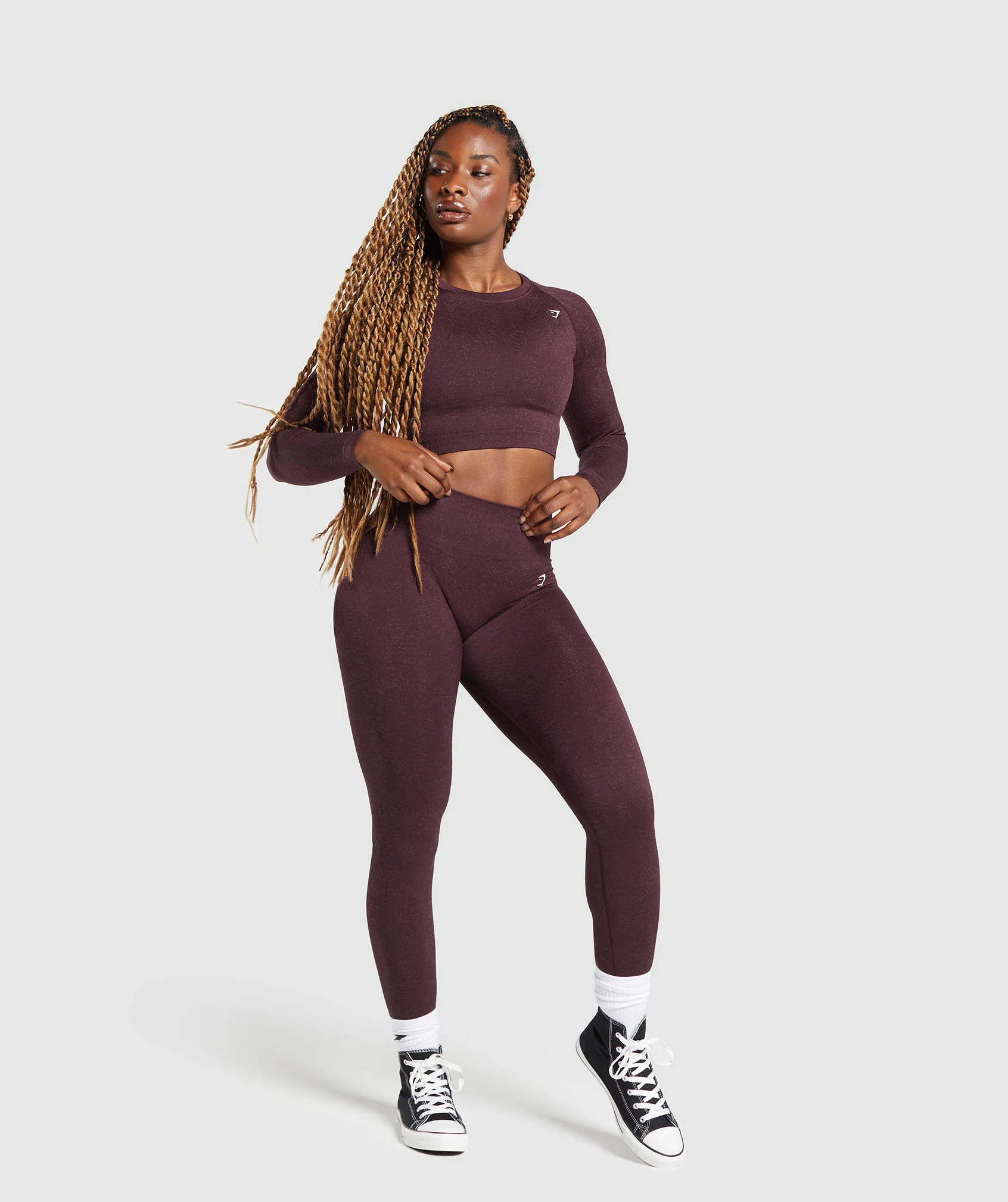 Adapt Fleck Seamless Long Sleeve Crop Top