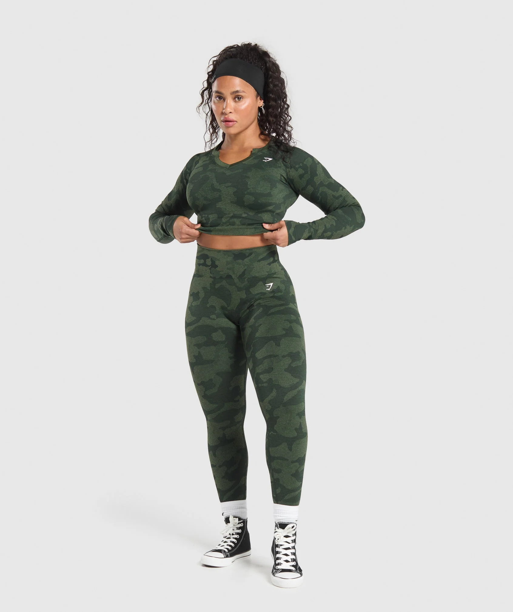 Adapt Camo Long Sleeve Crop Top