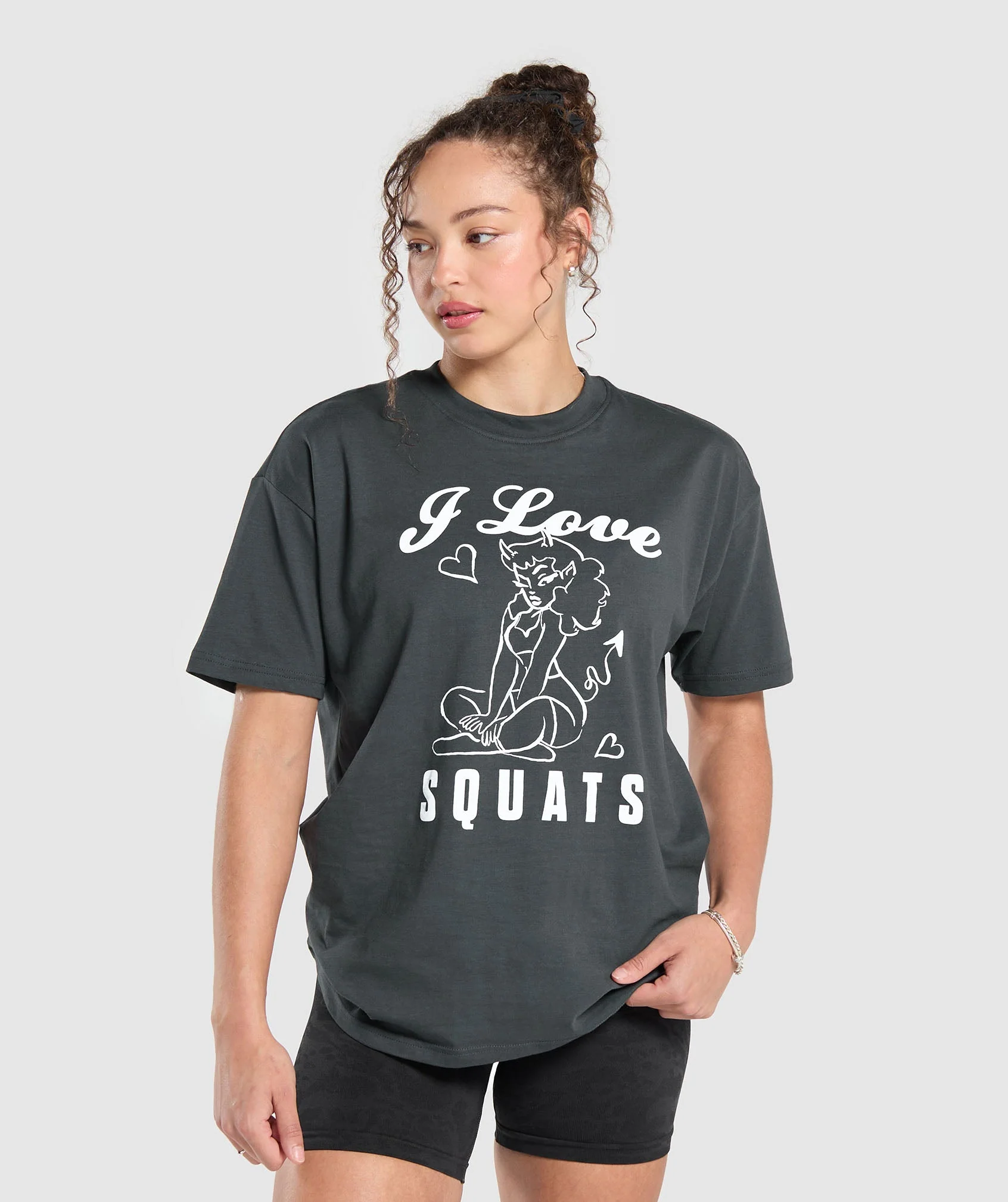 I Love Squats Graphic Oversized Tee