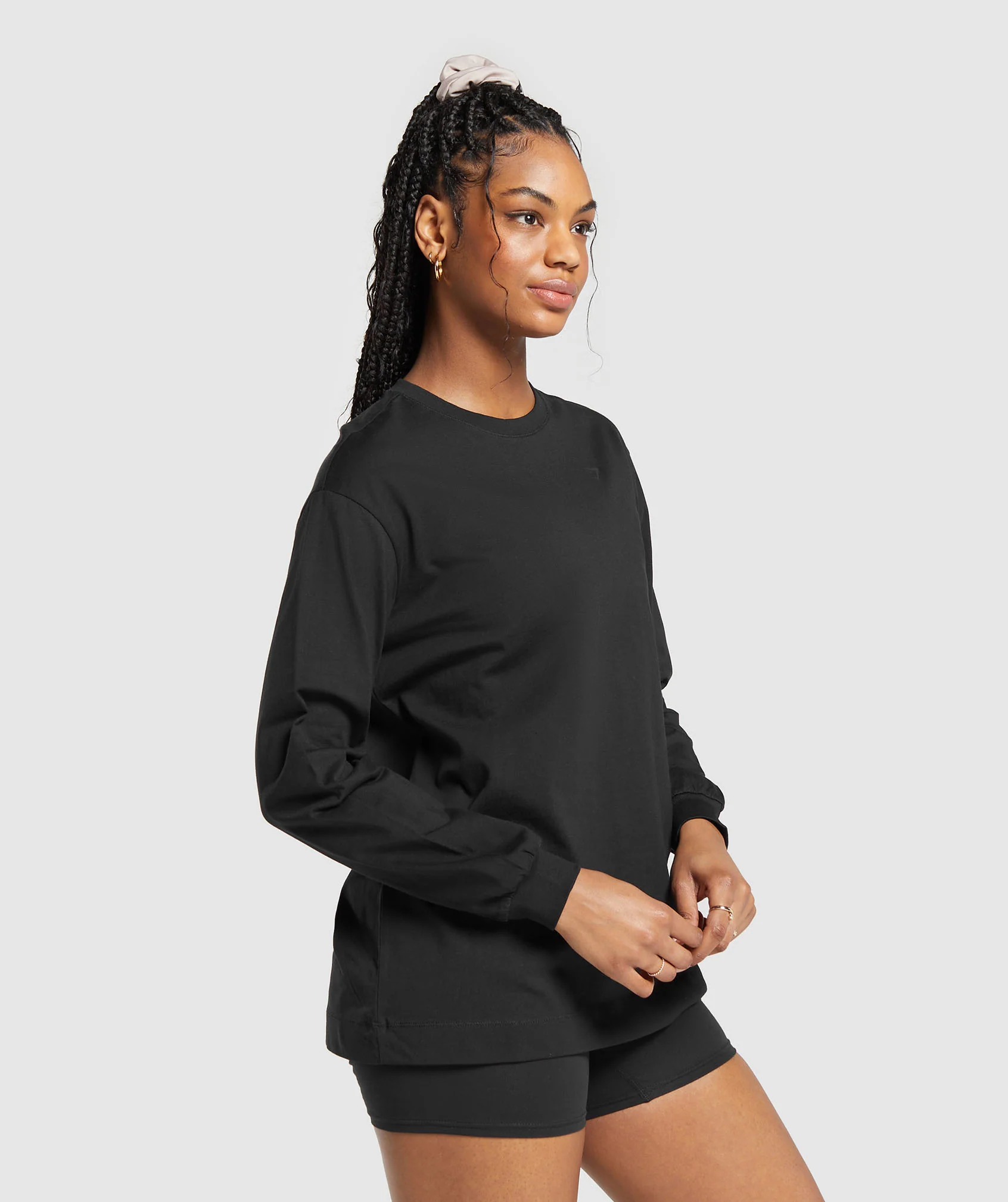 Cotton Oversized Long Sleeve Top