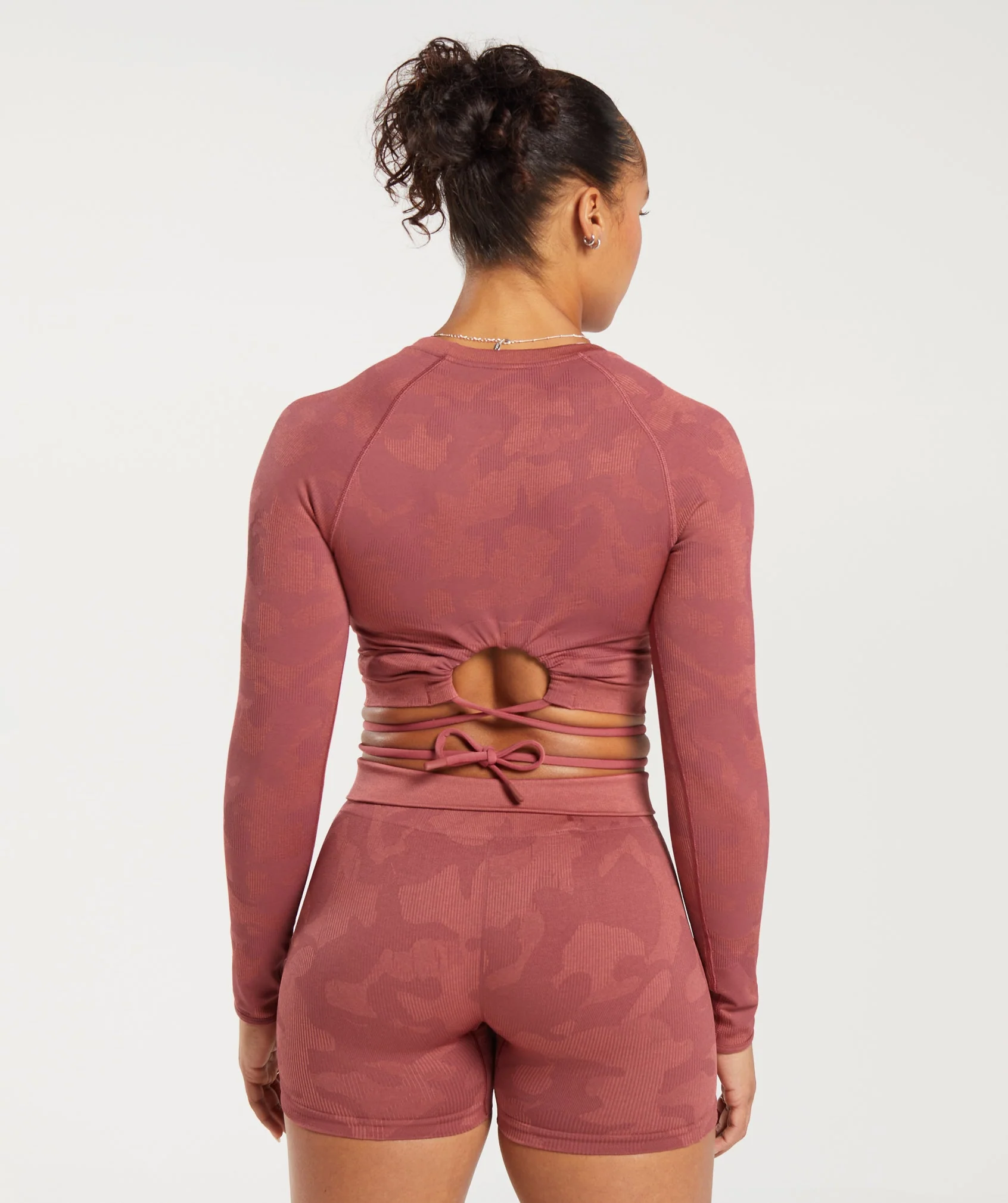 Adapt Camo Seamless Ribbed Long Sleeve Crop Top