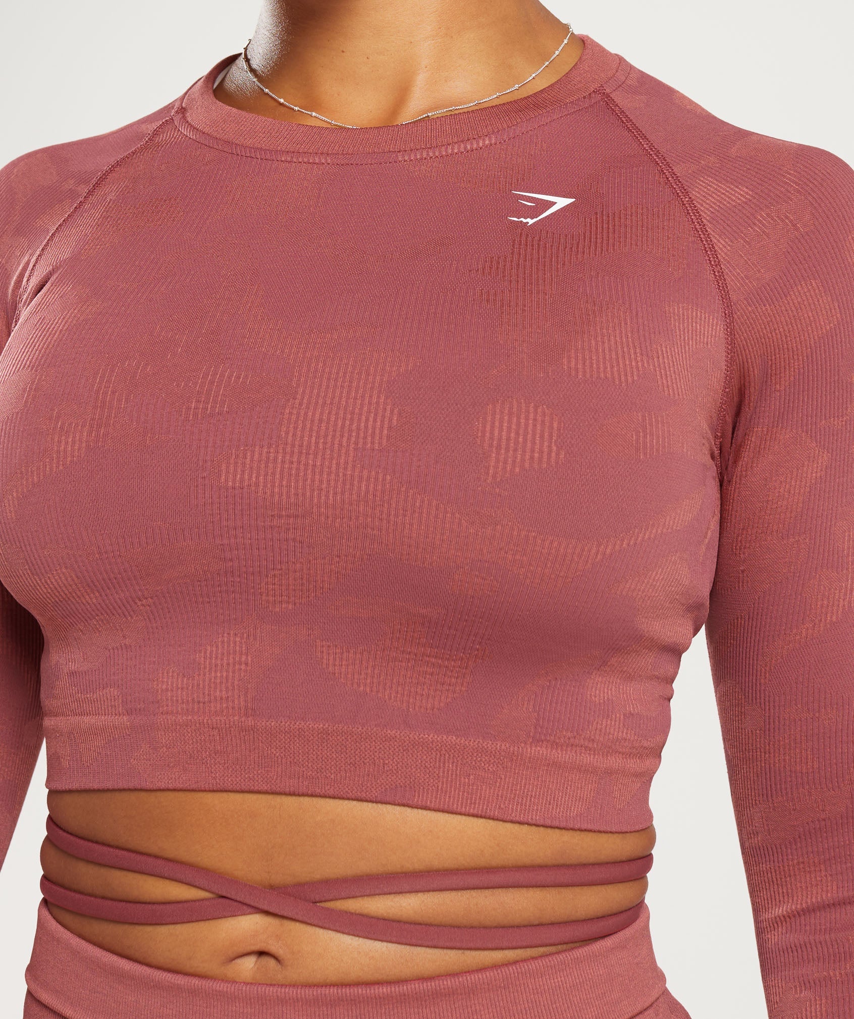 Adapt Camo Seamless Ribbed Long Sleeve Crop Top