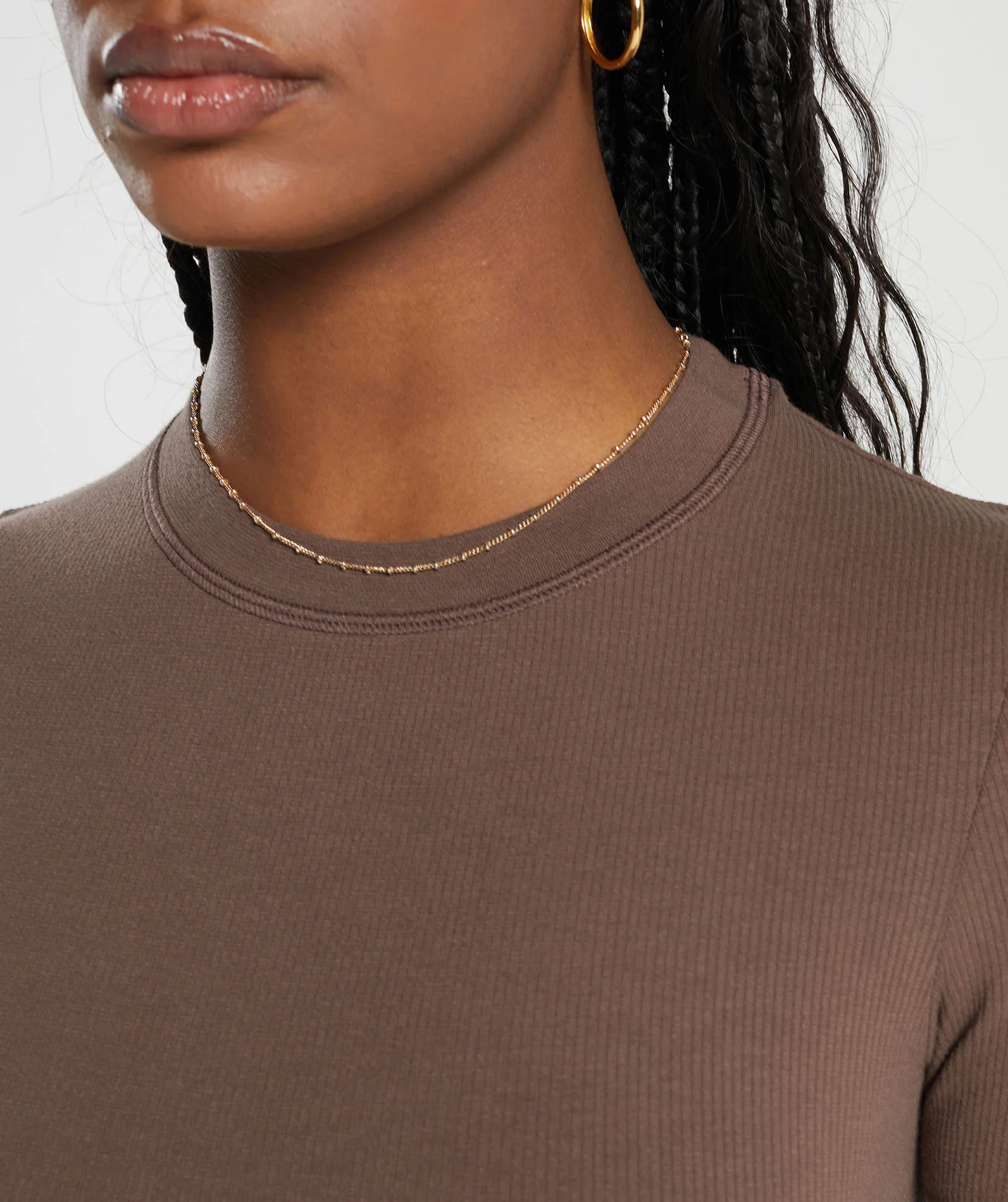 Ribbed Cotton Seamless T-Shirt