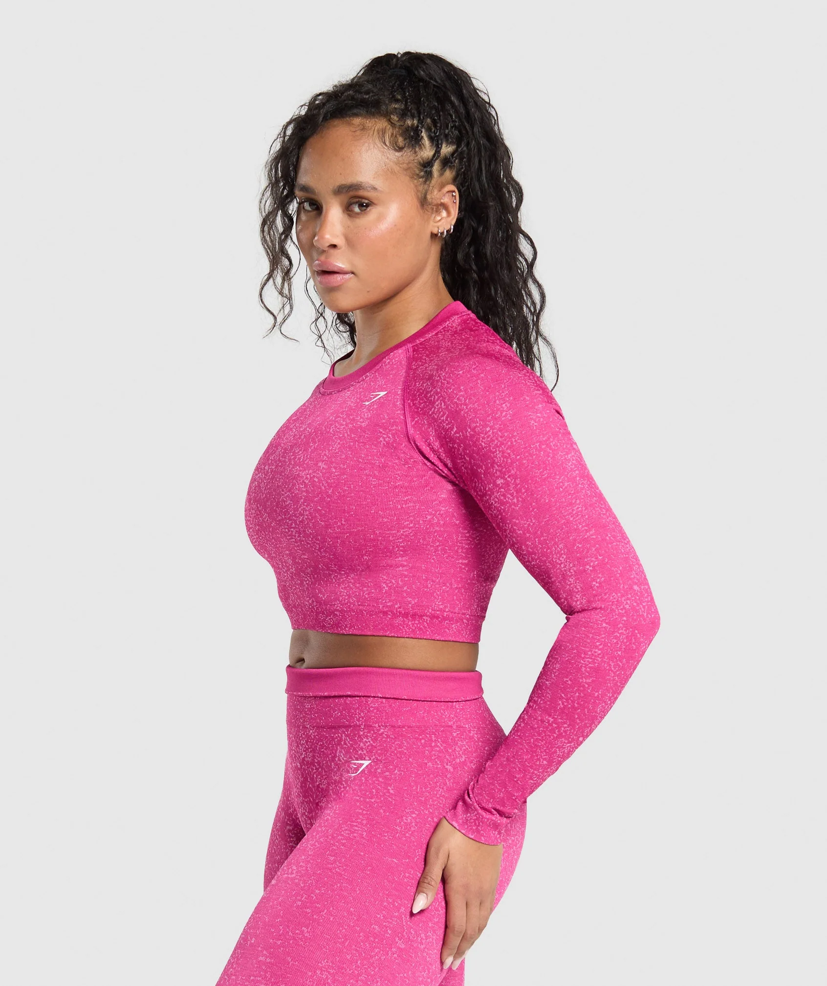 Adapt Fleck Seamless Long Sleeve Crop Top