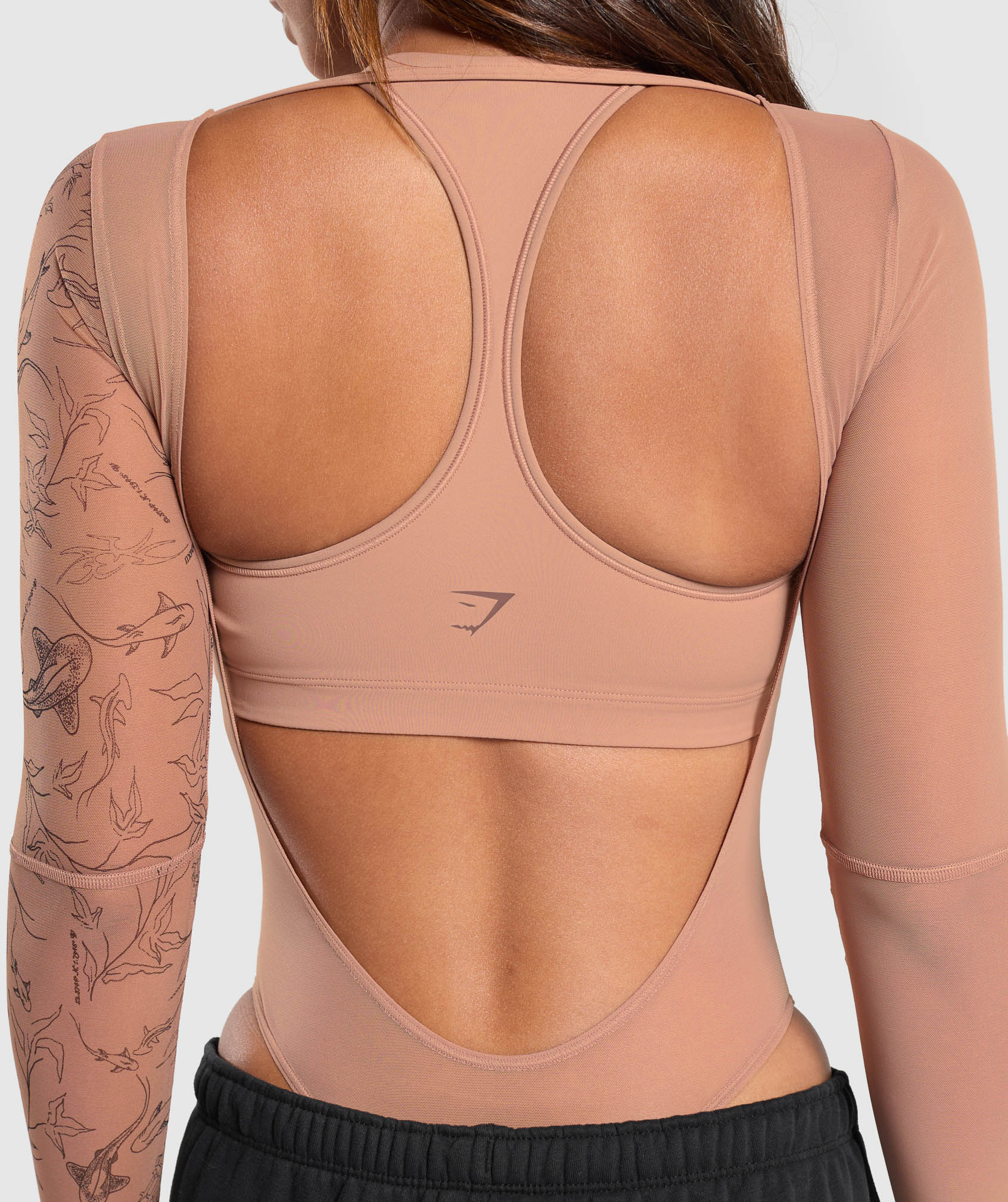 Elevate Tattoo Graphic Mesh Bodysuit