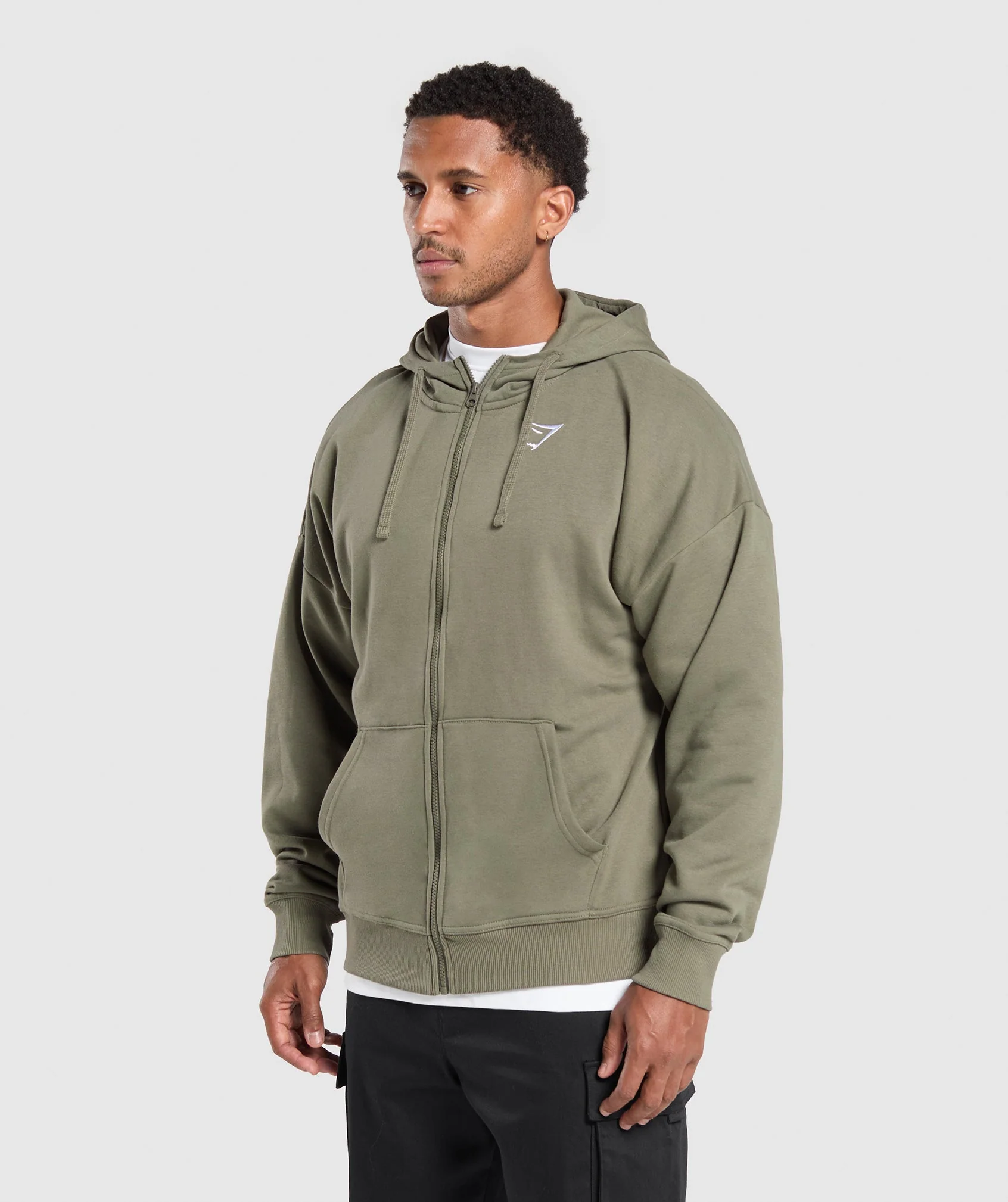 Crest Oversized Zip Up Hoodie