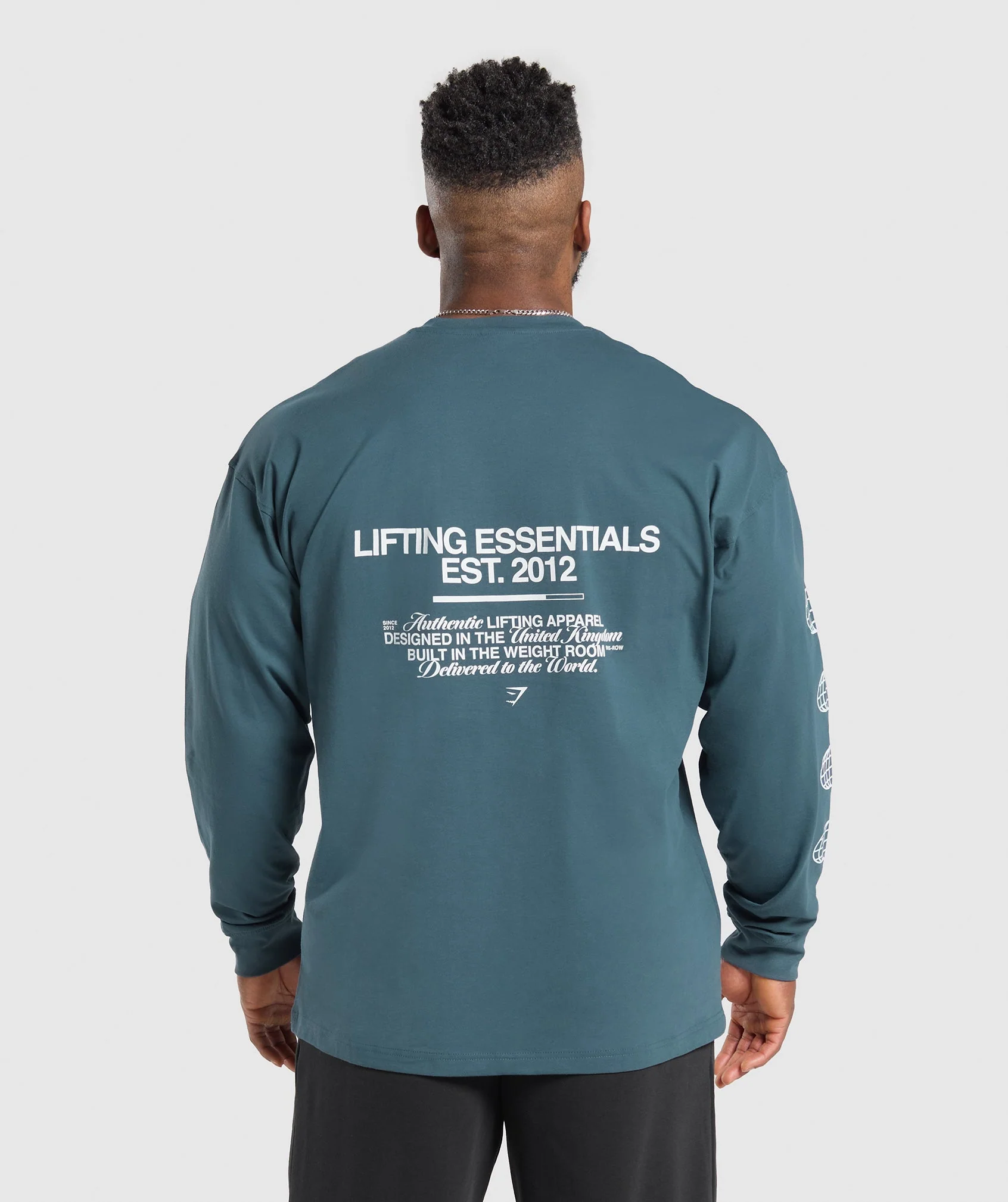 Metal Lifting Graphic Long Sleeve T-Shirt