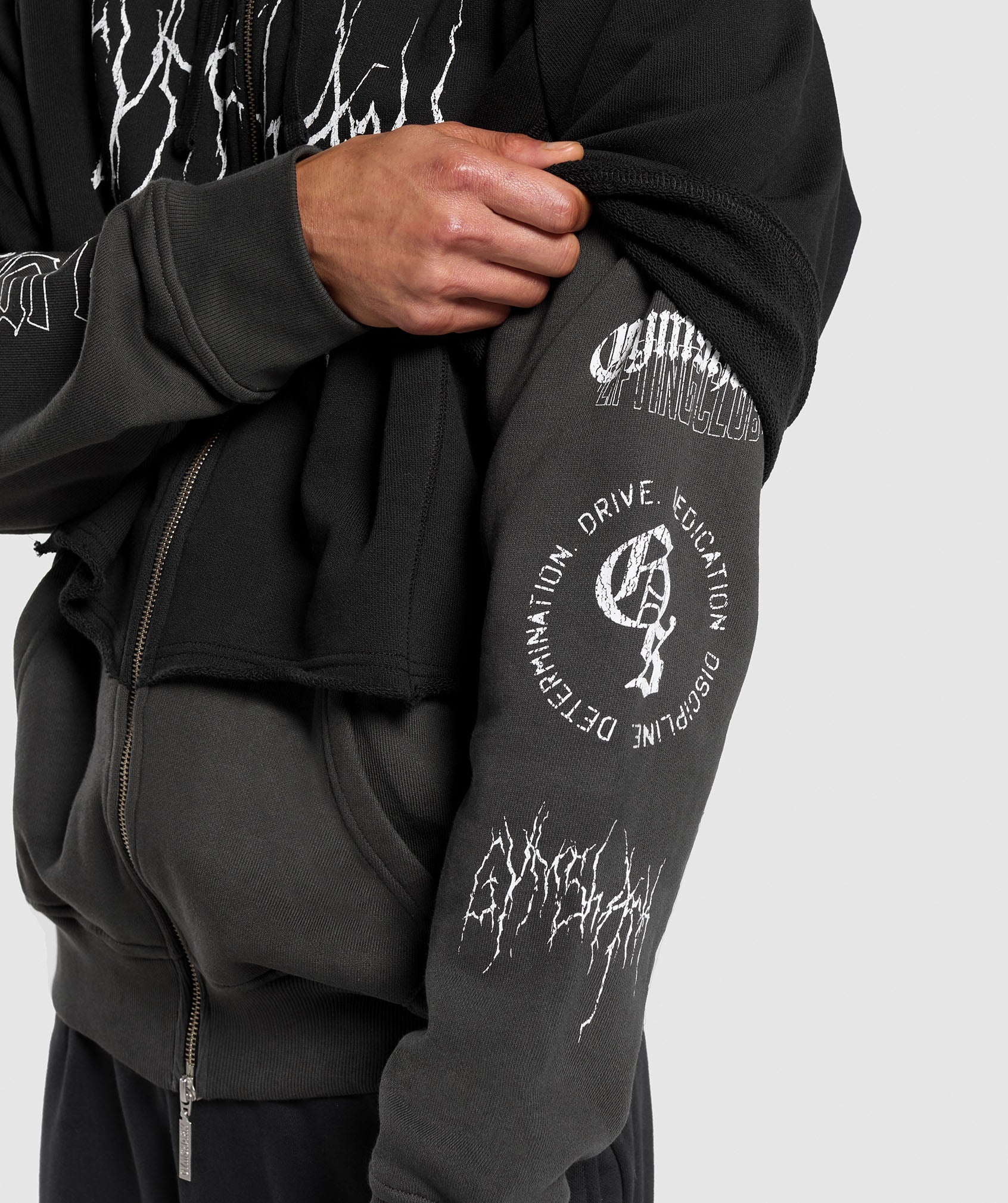 Layered Zip Up Hoodie