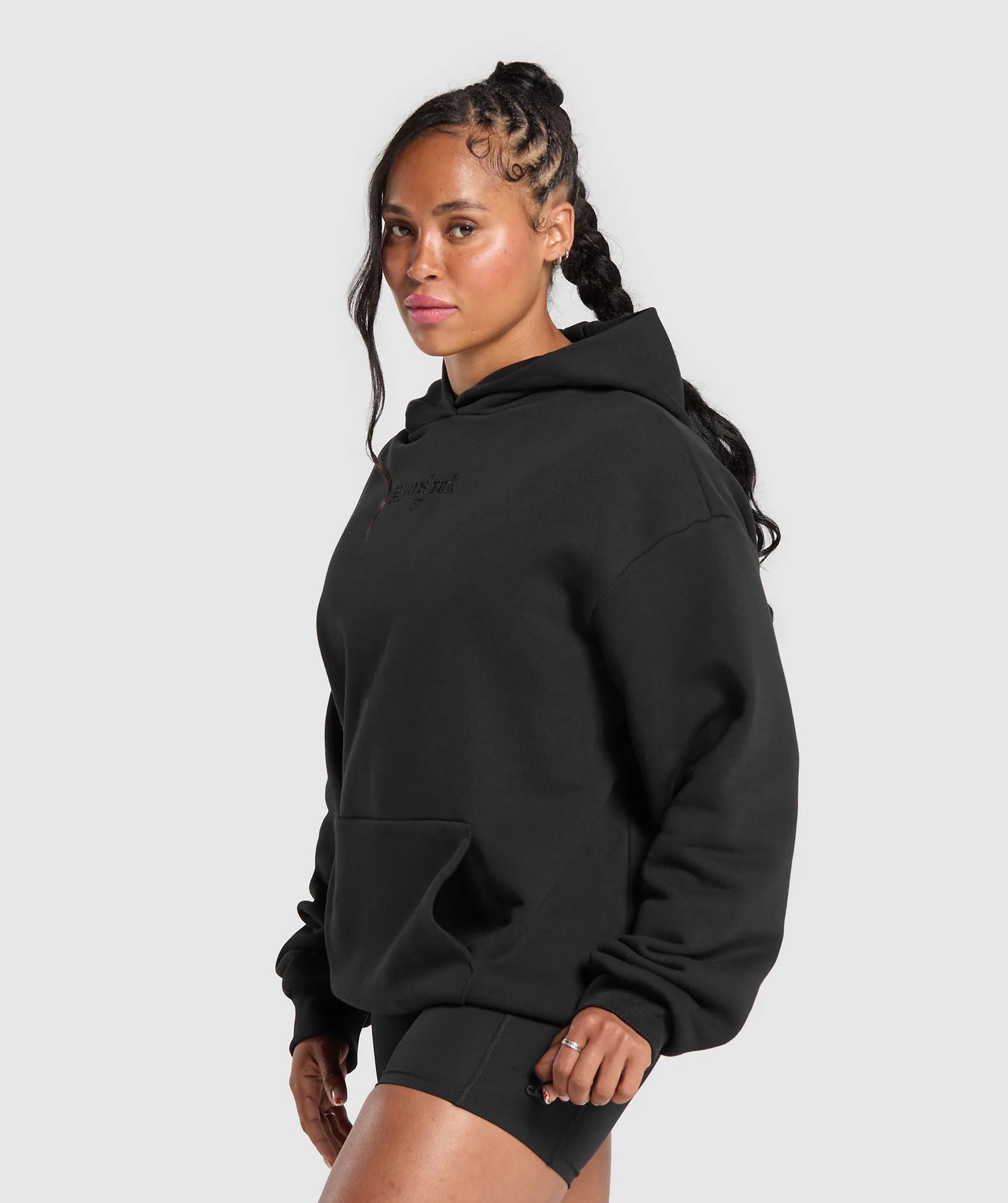 Embroidered Logo Oversized Hoodie