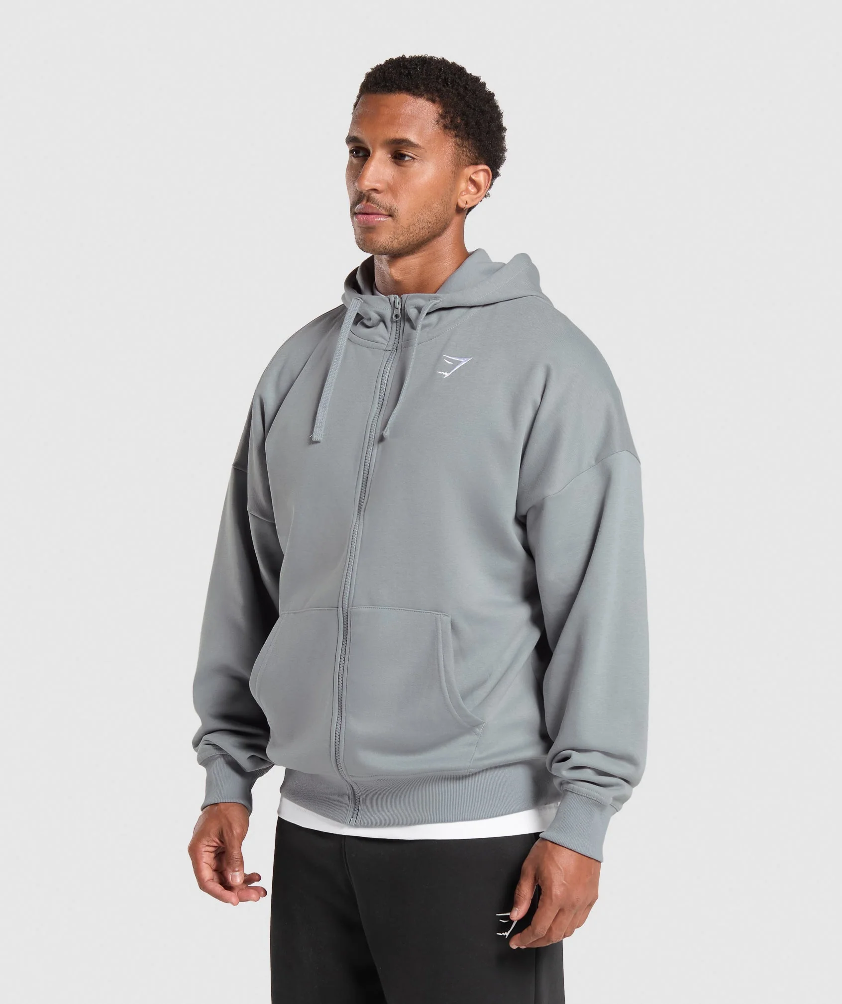 Crest Oversized Zip Up Hoodie
