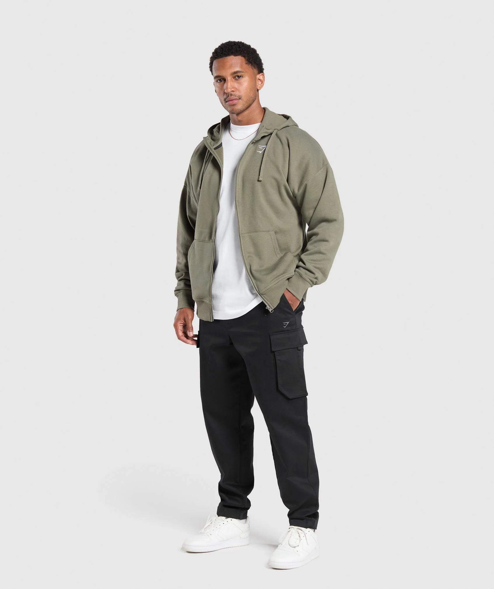 Crest Oversized Zip Up Hoodie