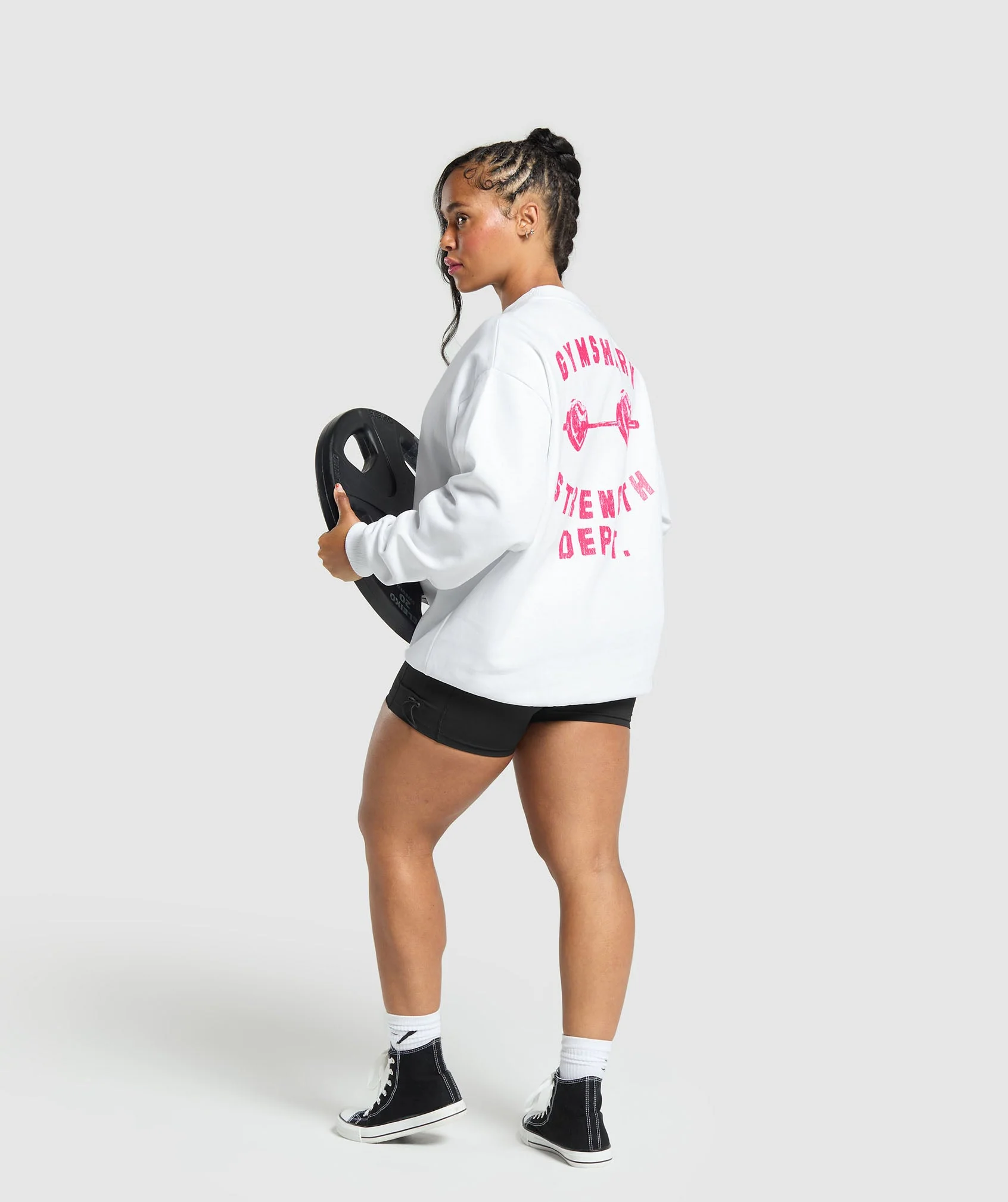 Barbell Hearts Oversized Sweatshirt