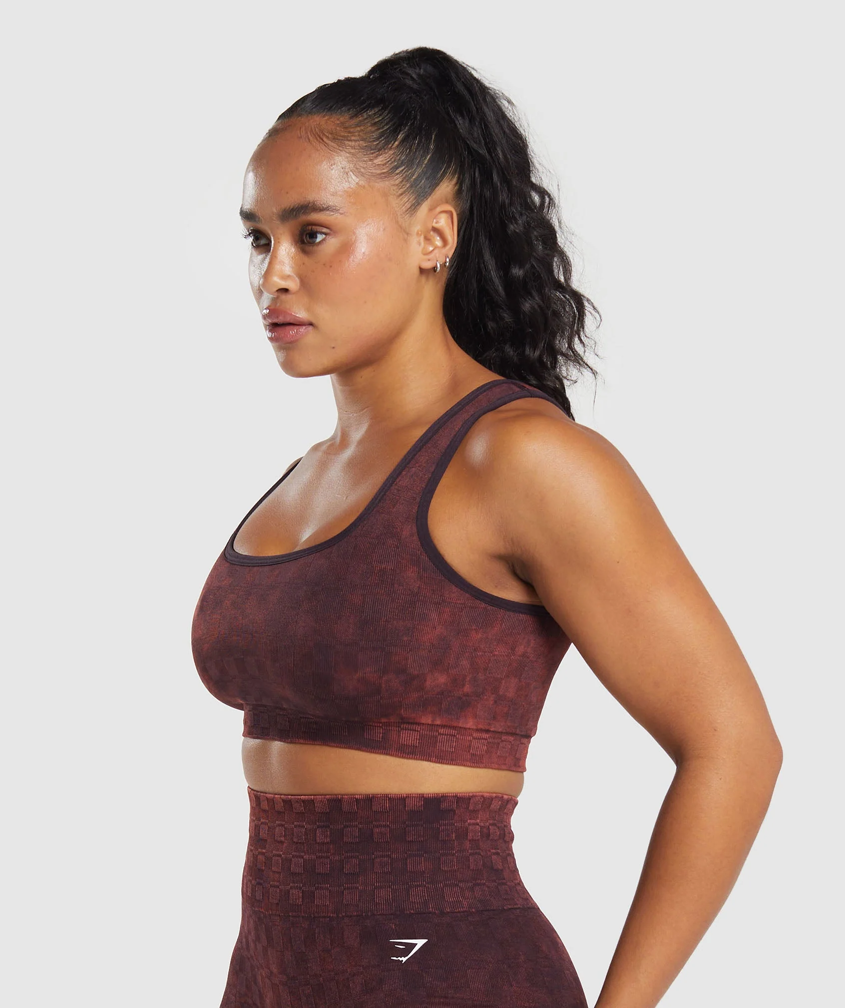 Check Seamless Washed Sports Bra
