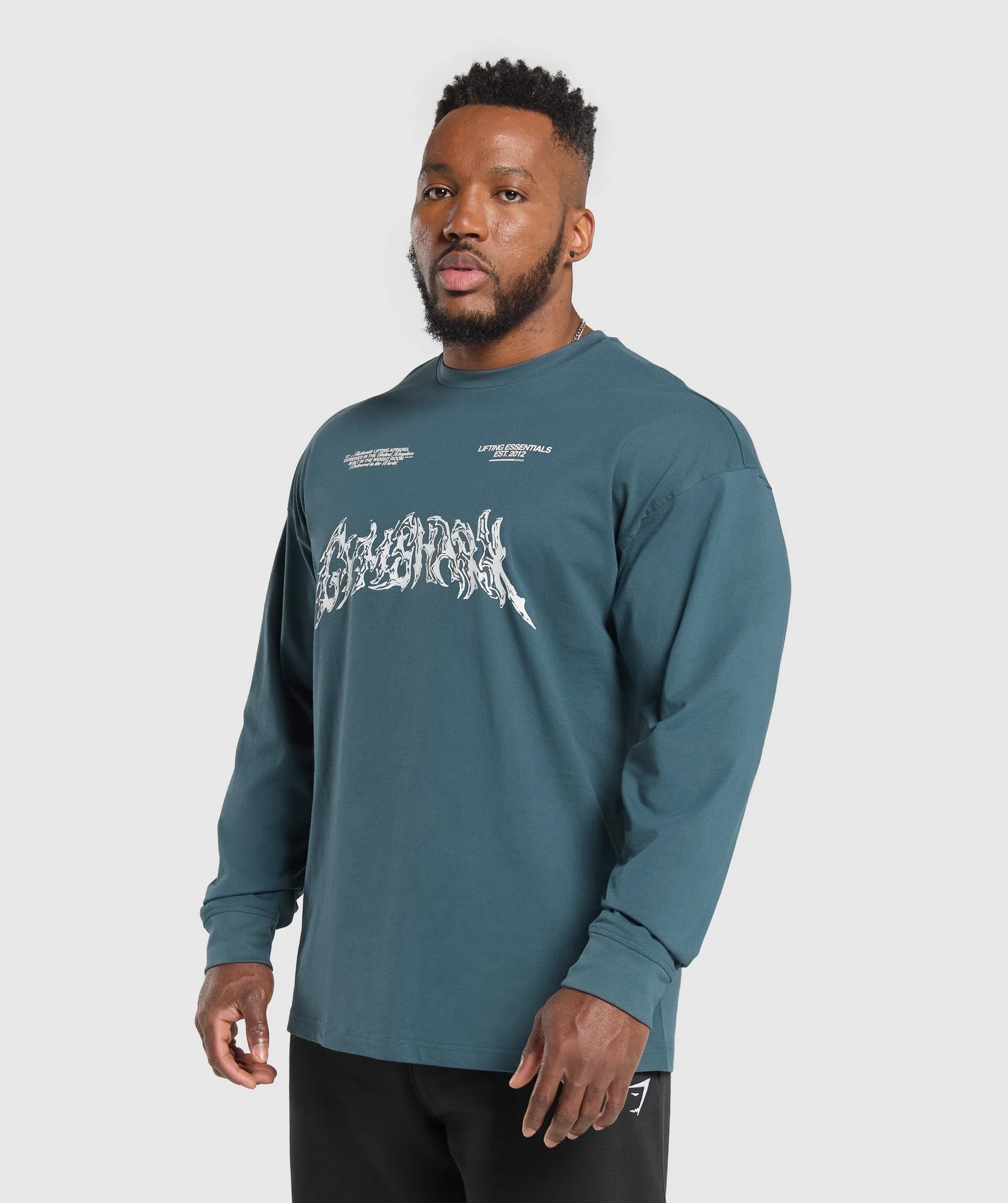 Metal Lifting Graphic Long Sleeve T-Shirt