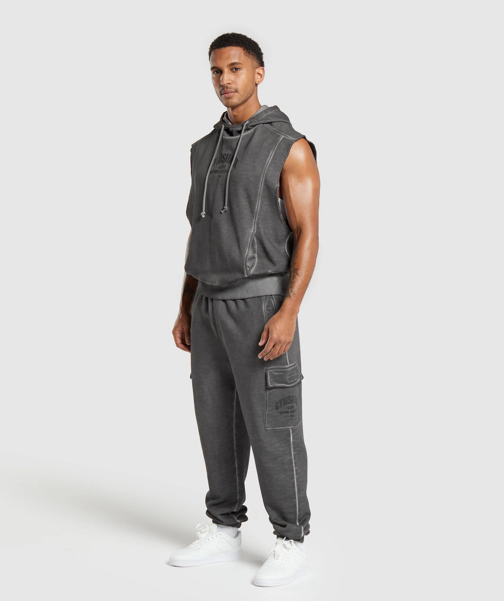 Heavyweight Washed Cut Off Hoodie