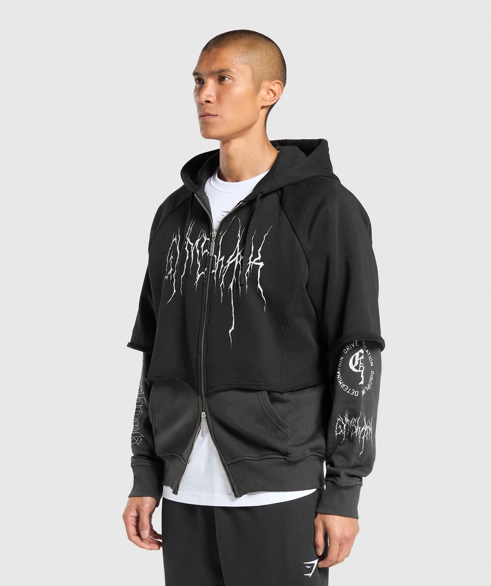 Layered Zip Up Hoodie
