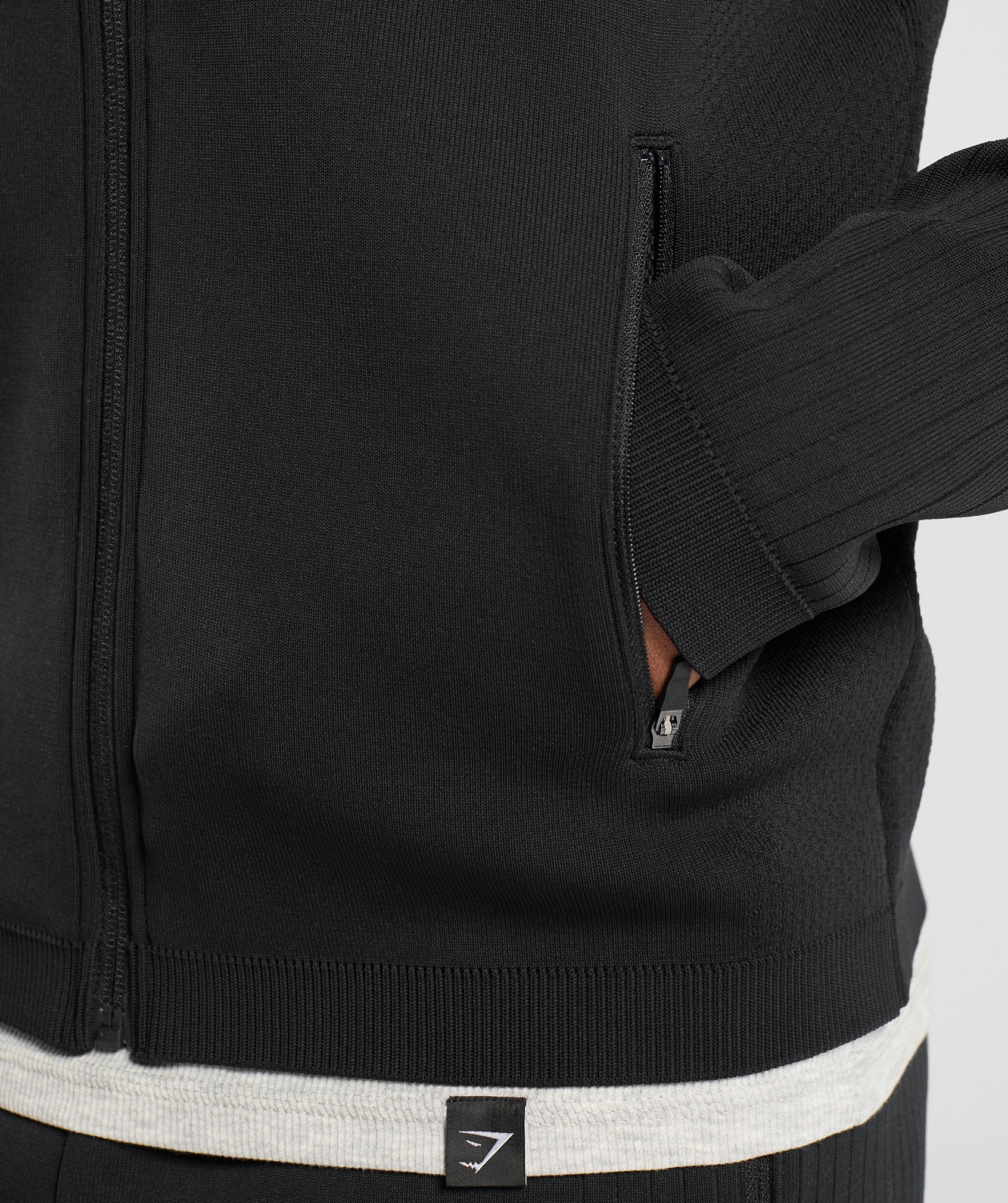 Flat Knit Zip Up Hoodie