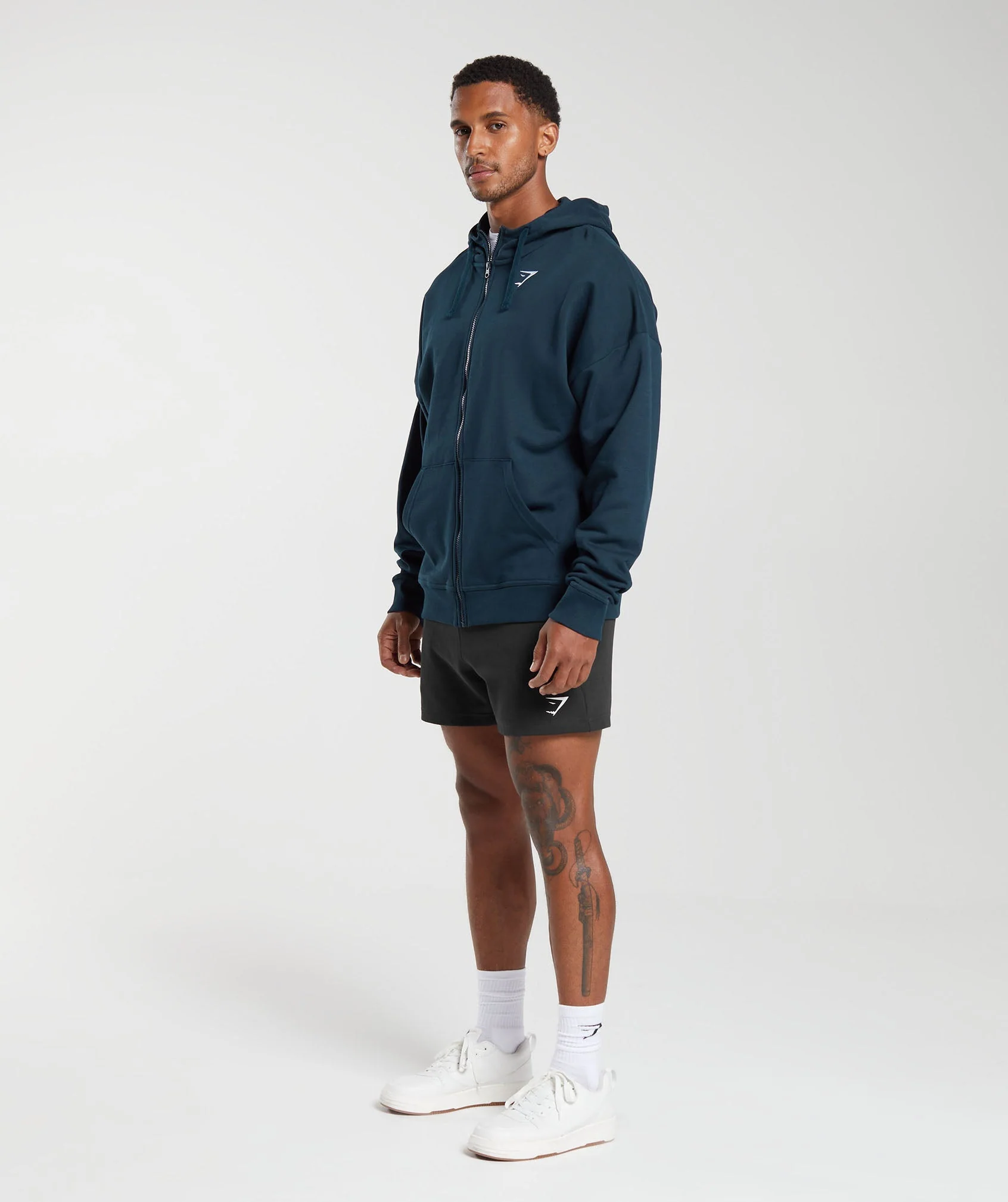 Crest Oversized Zip Up Hoodie