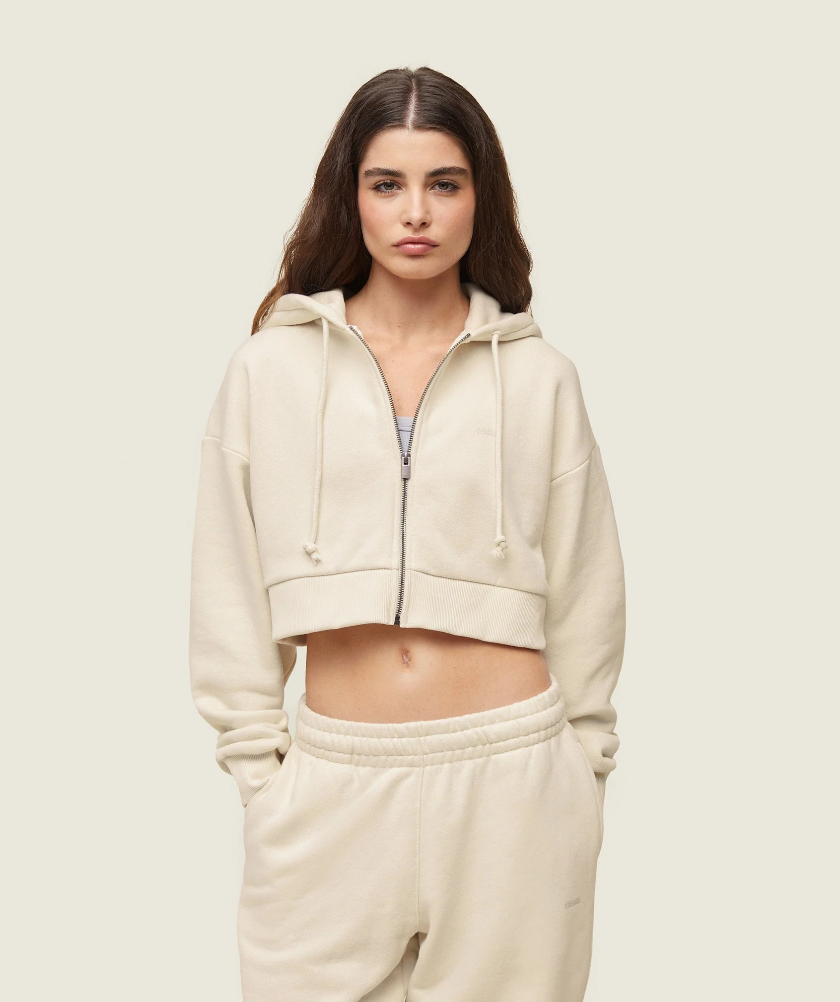 everywear Cropped Zip Hoodie