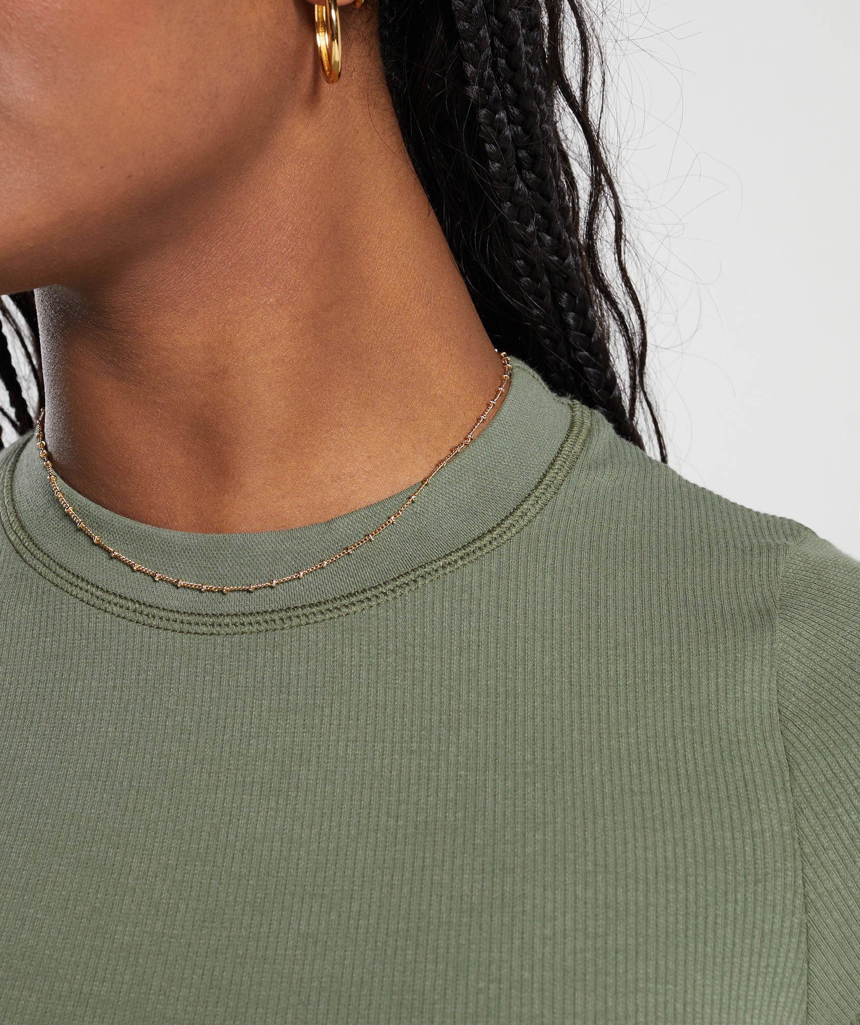 Ribbed Cotton Seamless T-Shirt
