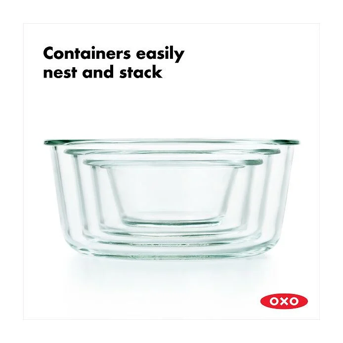 8 Piece SNAP Glass Round Container Set