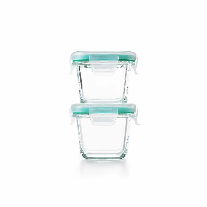 4 Piece Smart Seal Glass Mini Square Container Set