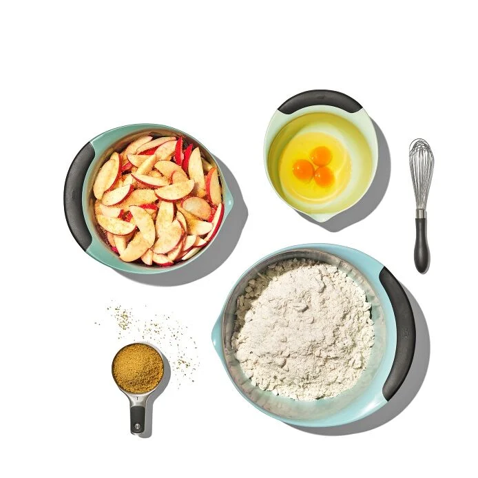 3 Piece Mixing Bowl Set - Cadet Blue Tower Grey. Jade