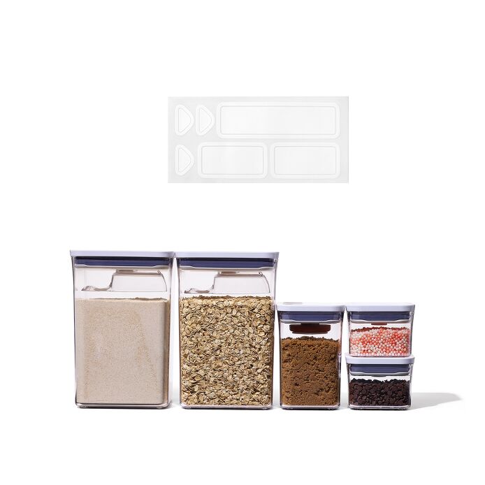 POP Removable Labels & 8-Piece POP Container Baking Set Bundle