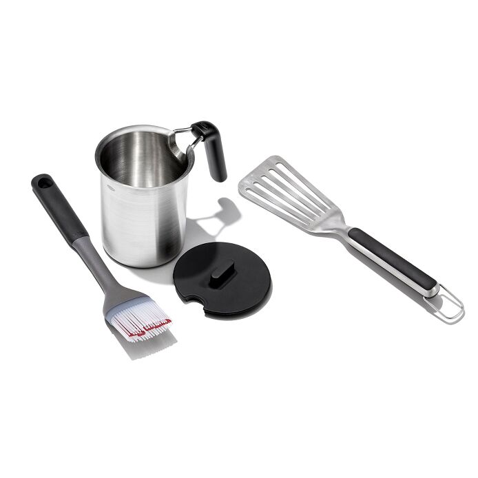 Grilling Basting Pot and Brush Set & Grilling Precision Turner Bundle