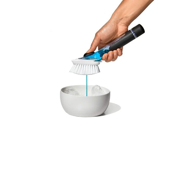 Soap Dispensing Dish Brush Storage Set