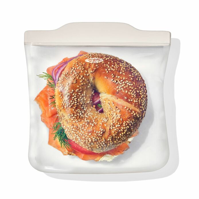 OXO Good Grips Silicone Reusable Bag - 4 Piece Lunch Set - Oat/Lagoon