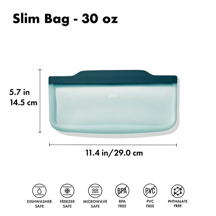 Silicone Reusable Bag - Slim Bag (20 oz) - Lagoon