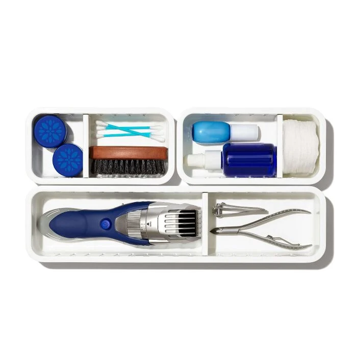 3-Piece Slim Adjustable Drawer Bin Set