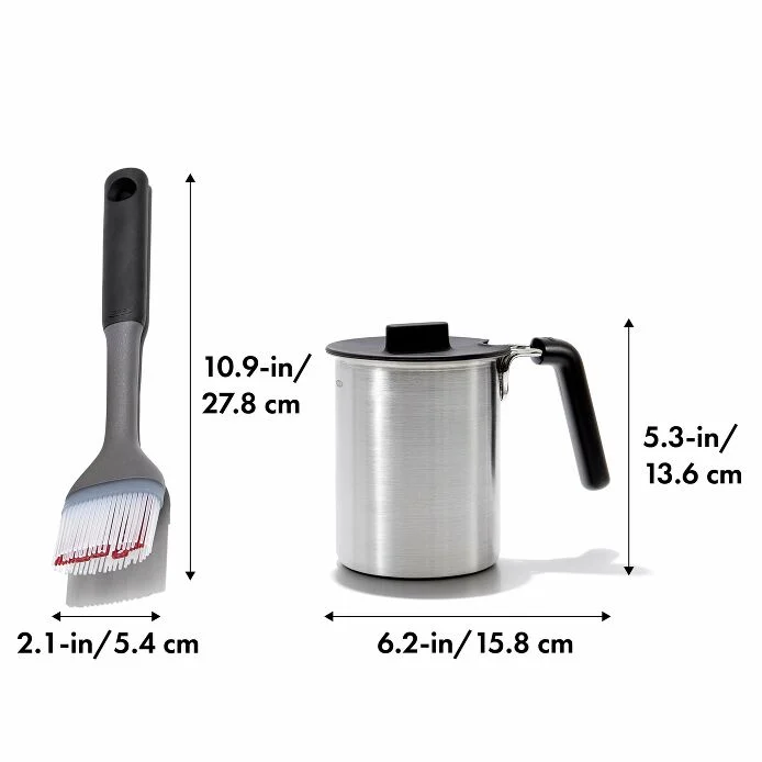 Grilling Basting Pot and Brush Set