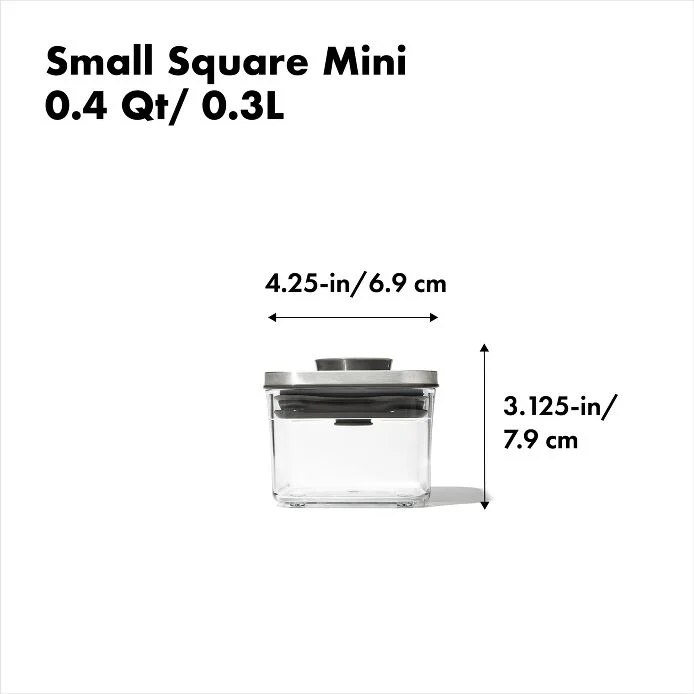 Steel POP Container - Small Square Mini (0.4 Qt)