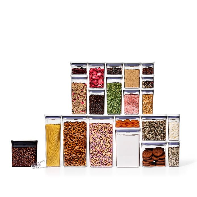 20-Piece POP Container Set & Steel Coffee POP Container (1.7 Qt) with Scoop Bundle