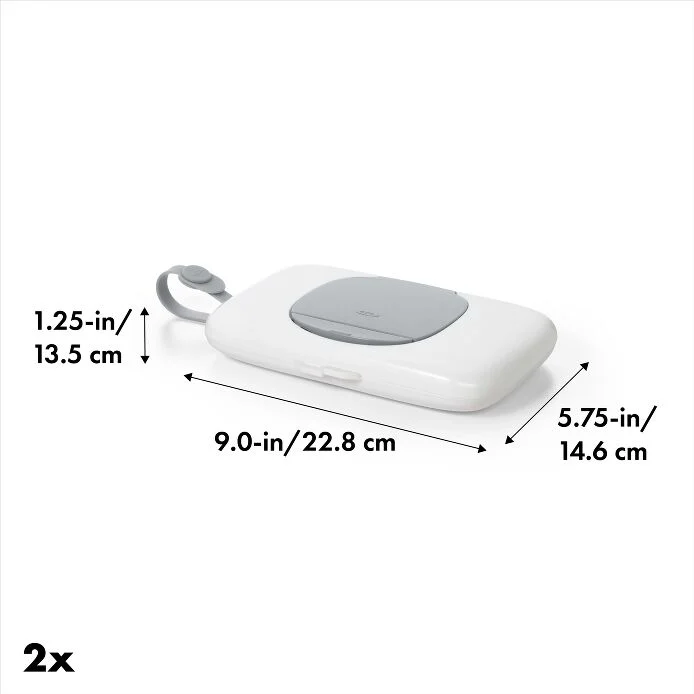 OXO TOT 2-Pack On-the-Go Wipes Dispenser. Gray