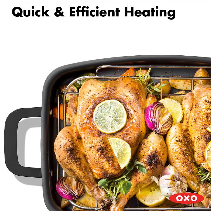OXO Obsidian Carbon Steel Roaster with Rack