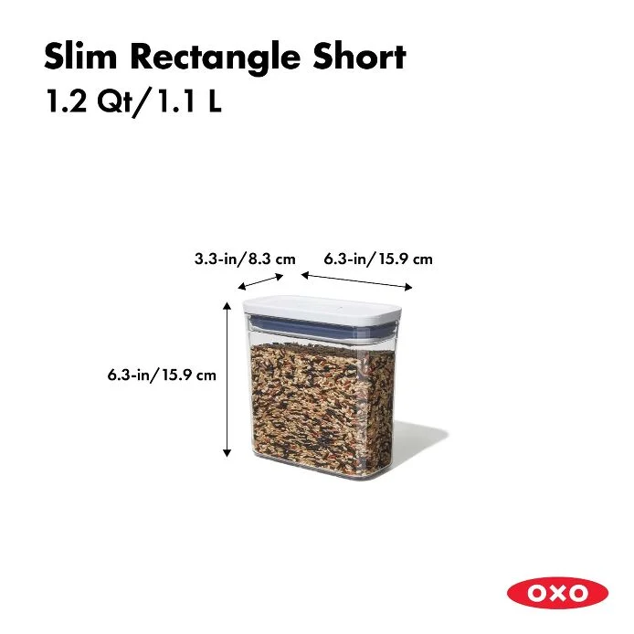 POP Container - Slim Rectangle Short (12 Qt.)