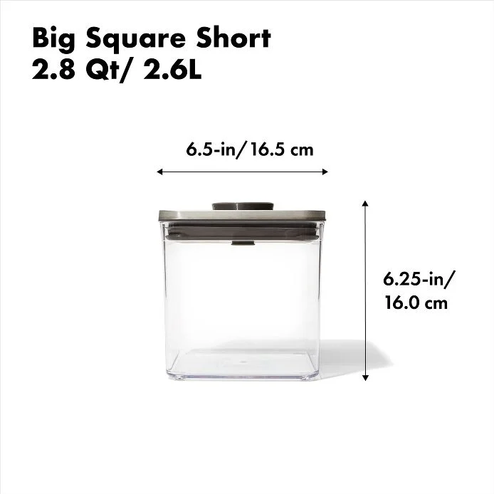 Steel POP Container - Big Square Short (2.8 Qt)