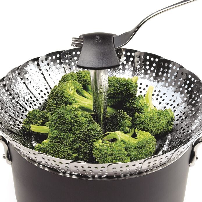 Stainless Steel Steamer with Extendable Handle