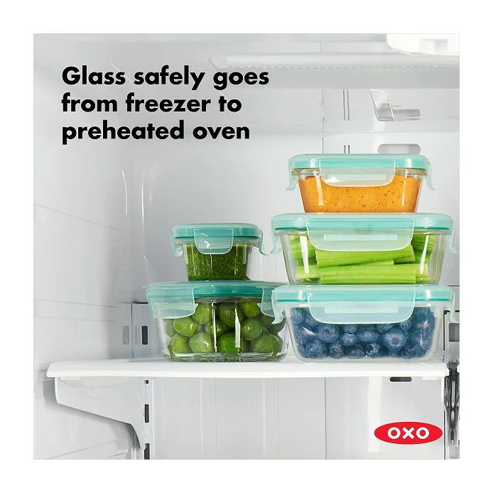 8 Piece SNAP Glass Round Container Set