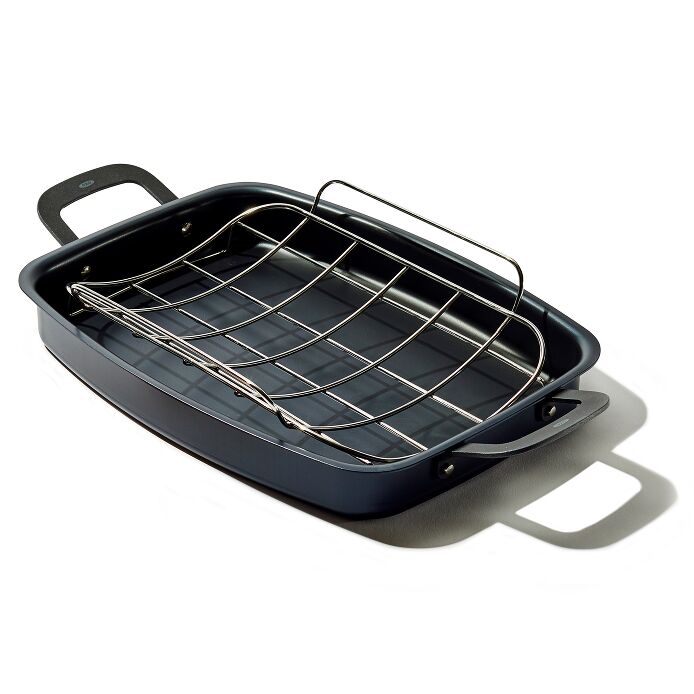 OXO Obsidian Carbon Steel Roaster with Rack